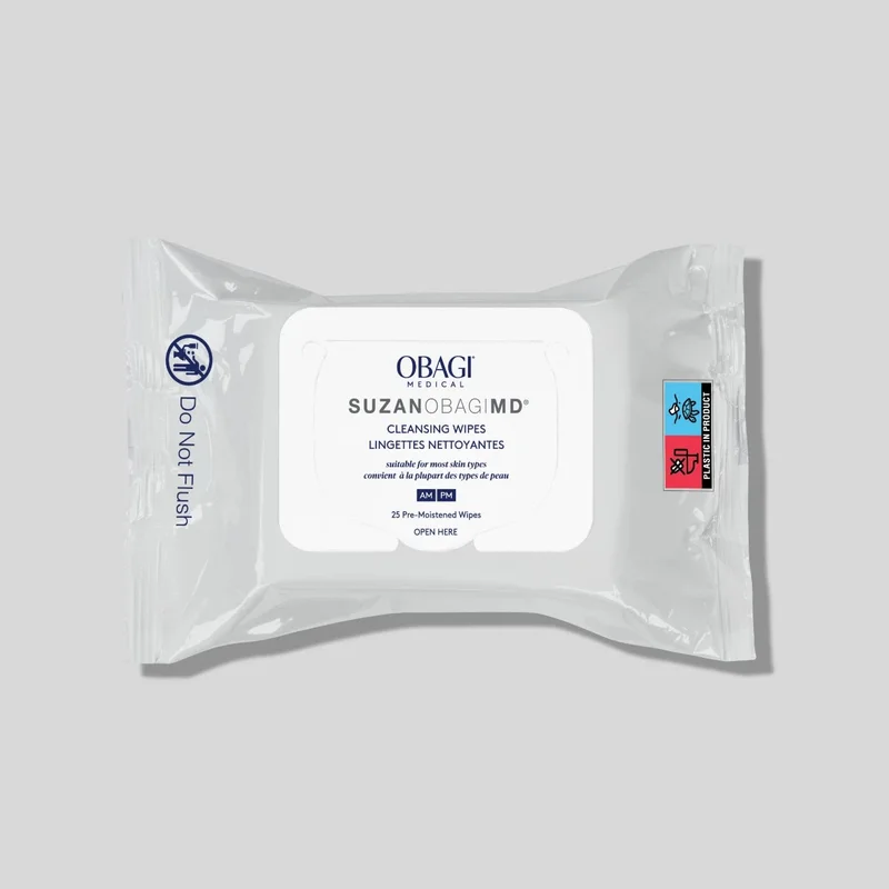SUZANOBAGIMD Cleansing Wipes, a soft pack of 25 wipes, brand product photo